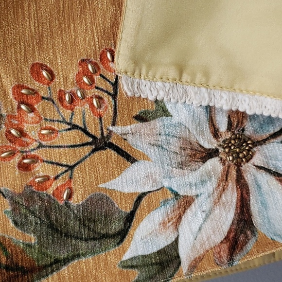 Nicole Miller Home NWT Golden Crushed Velveteen Autumn Table Runner - Picture 6 of 8